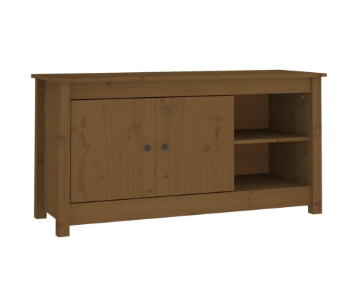 Mueble de TV madera maciza de pino marrón miel 103x36,5x52 cm