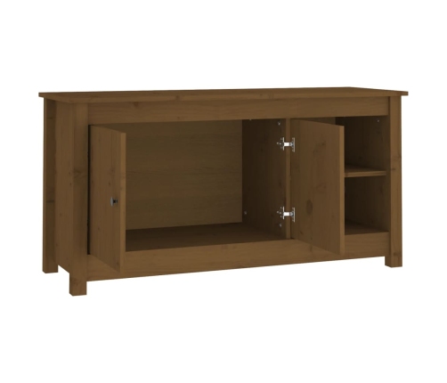 Mueble de TV madera maciza de pino marrón miel 103x36,5x52 cm