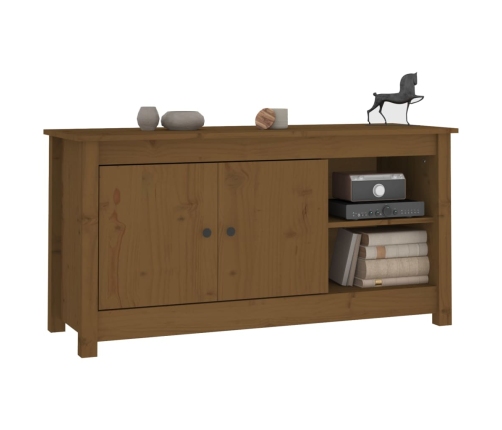 Mueble de TV madera maciza de pino marrón miel 103x36,5x52 cm