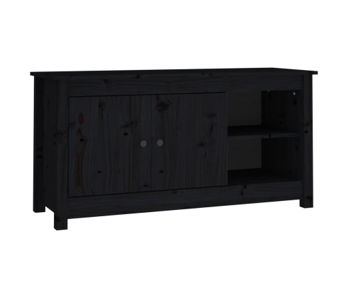 vidaXL Mueble de TV de madera maciza de pino negro 103x36,5x52 cm