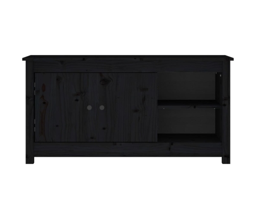 vidaXL Mueble de TV de madera maciza de pino negro 103x36,5x52 cm