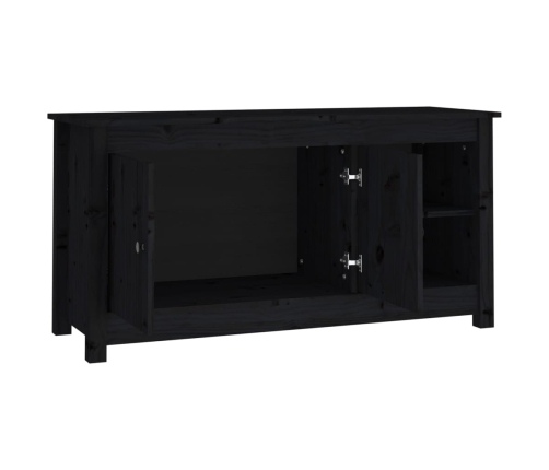 vidaXL Mueble de TV de madera maciza de pino negro 103x36,5x52 cm