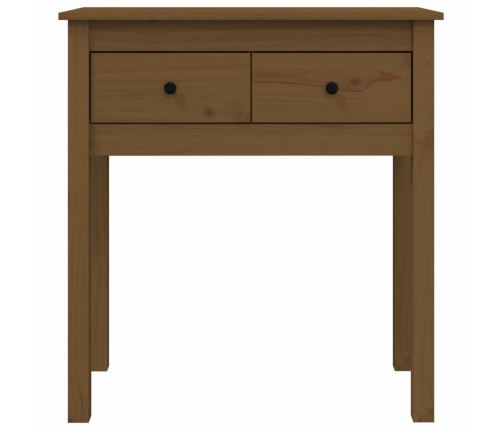 Mesa consola de madera maciza de pino marrón miel 70x35x75 cm