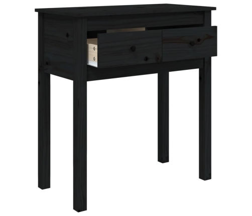 Mesa consola de madera maciza de pino negro 70x35x75 cm