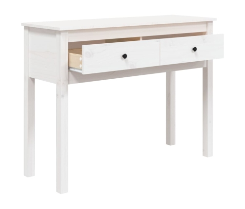 vidaXL Mesa consola de madera maciza de pino blanco 100x35x75 cm