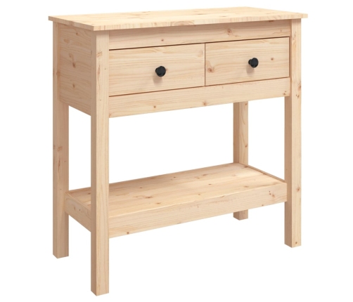 Mesa consola madera maciza de pino 75x35x75 cm