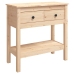 Mesa consola madera maciza de pino 75x35x75 cm