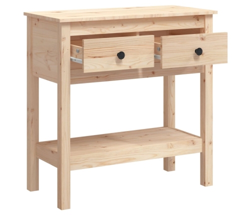 Mesa consola madera maciza de pino 75x35x75 cm