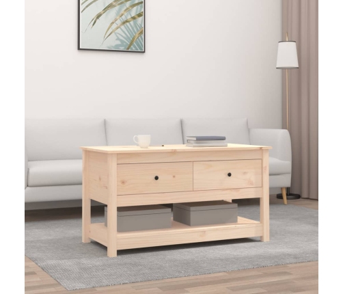 Mesa de centro de madera maciza de pino 102x49x55 cm