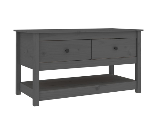 Mesa de centro de madera maciza de pino gris 102x49x55 cm