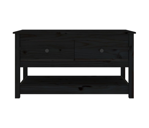 Mesa de centro de madera maciza de pino negro 102x49x55 cm