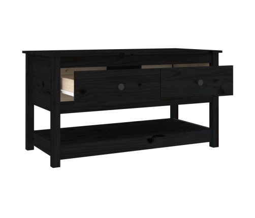 Mesa de centro de madera maciza de pino negro 102x49x55 cm