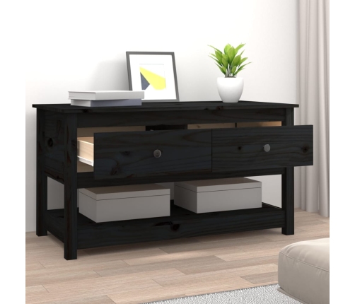 Mesa de centro de madera maciza de pino negro 102x49x55 cm