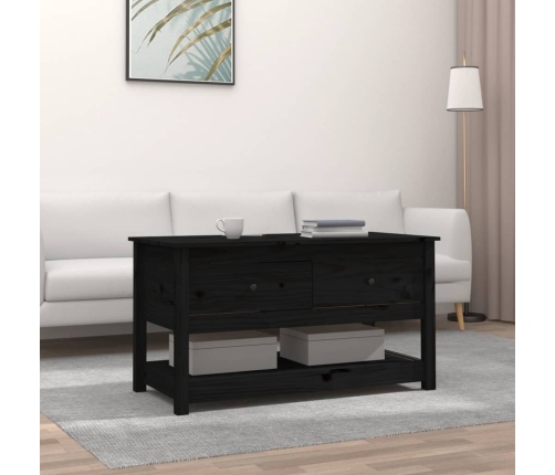 Mesa de centro de madera maciza de pino negro 102x49x55 cm