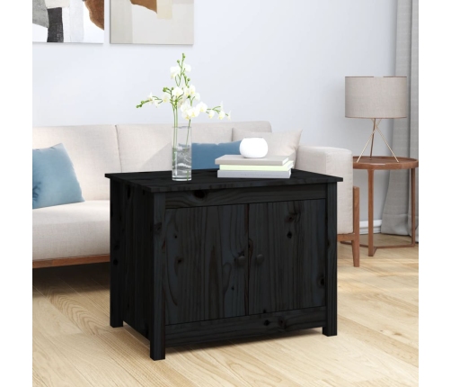 Mesa de centro de madera maciza de pino negro 71x49x55 cm