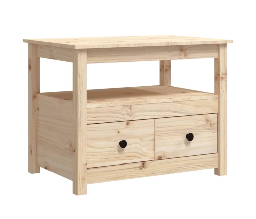 Mesa de centro de madera maciza de pino 71x49x55 cm