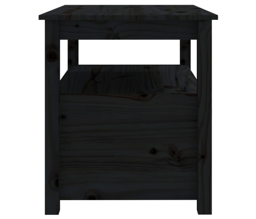 vidaXL Mesa de centro de madera maciza de pino negro 71x49x55 cm