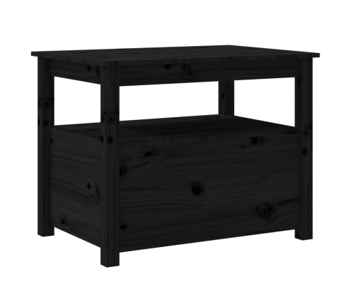 Mesa de centro de madera maciza de pino negro 71x49x55 cm