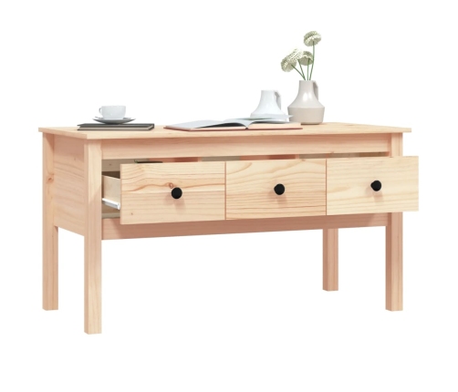 Mesa de centro de madera maciza de pino 102x49x55 cm