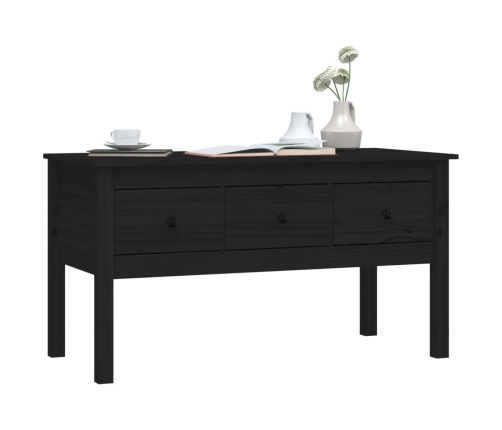 Mesa de centro de madera maciza de pino negro 102x49x55 cm