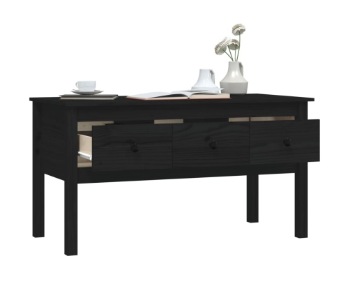 Mesa de centro de madera maciza de pino negro 102x49x55 cm