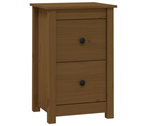 Mesita de noche madera maciza de pino marrón miel 40x35x61,5 cm