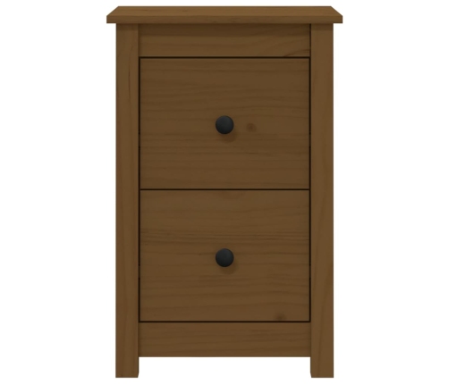 Mesita de noche madera maciza de pino marrón miel 40x35x61,5 cm