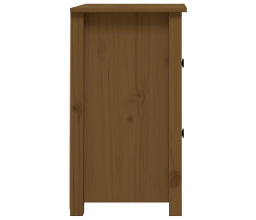 Mesita de noche madera maciza de pino marrón miel 40x35x61,5 cm