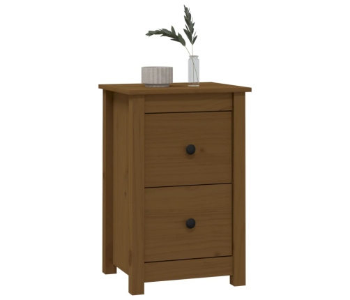 Mesita de noche madera maciza de pino marrón miel 40x35x61,5 cm