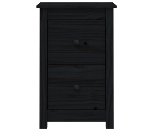 vidaXL Mesita de noche madera maciza de pino negro 40x35x61,5 cm