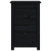 Mesita de noche madera maciza de pino negro 40x35x61,5 cm