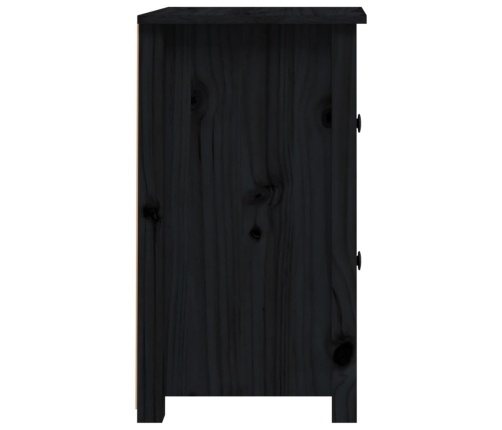 Mesitas de noche 2 uds madera maciza de pino negro 40x35x61,5cm