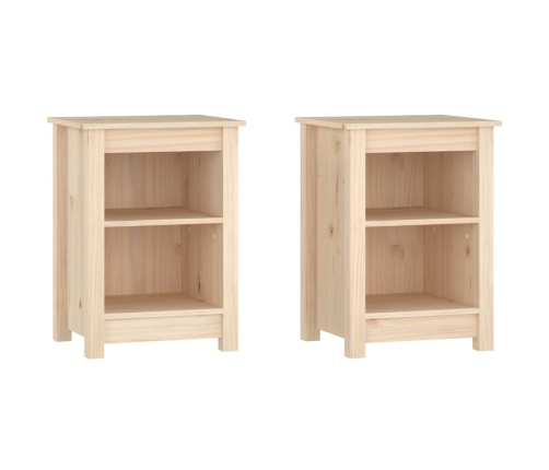 Mesitas de noche 2 uds madera maciza de pino 40x35x55 cm