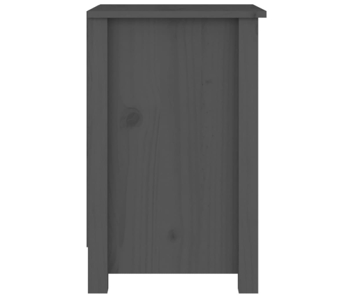 vidaXL Mesita de noche madera maciza de pino gris 40x35x55 cm