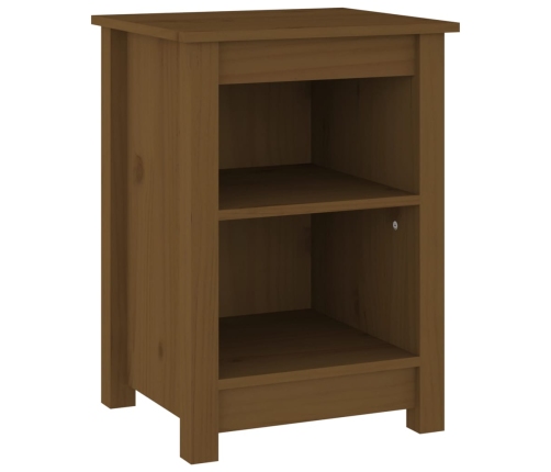 vidaXL Mesita de noche madera maciza de pino marrón miel 40x35x55 cm