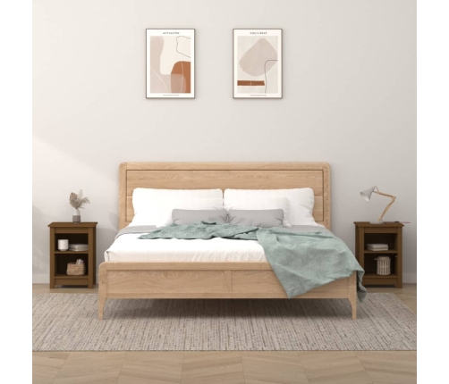 vidaXL Mesitas de noche 2 uds madera de pino marrón miel 40x35x55 cm