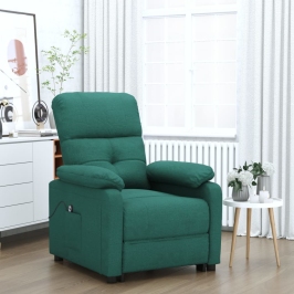 Sillón elevable tela verde oscuro