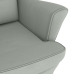 Sillón mecedora patas madera y taburete terciopelo gris claro