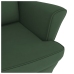 Sillón mecedora patas madera y taburete terciopelo verde oscuro