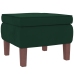 Sillón mecedora patas madera y taburete terciopelo verde oscuro