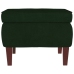 Sillón mecedora patas madera y taburete terciopelo verde oscuro