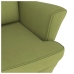 Sillón mecedora patas madera y taburete terciopelo verde claro