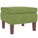 Sillón mecedora patas madera y taburete terciopelo verde claro