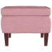 Sillón mecedora patas madera y taburete terciopelo rosa