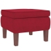 Sillón mecedora patas madera y taburete terciopelo rojo vino