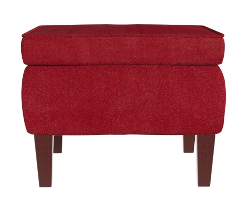 Sillón mecedora patas madera y taburete terciopelo rojo vino