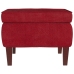 Sillón mecedora patas madera y taburete terciopelo rojo vino