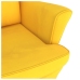 Sillón mecedora patas madera y taburete terciopelo amarillo