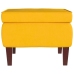 Sillón mecedora patas madera y taburete terciopelo amarillo