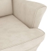 Sillón mecedora patas madera y taburete terciopelo color crema